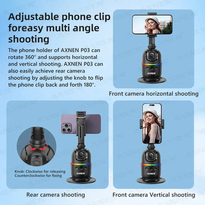 Smart AI Face Tracking Gimbal for Smartphone & Action Camera