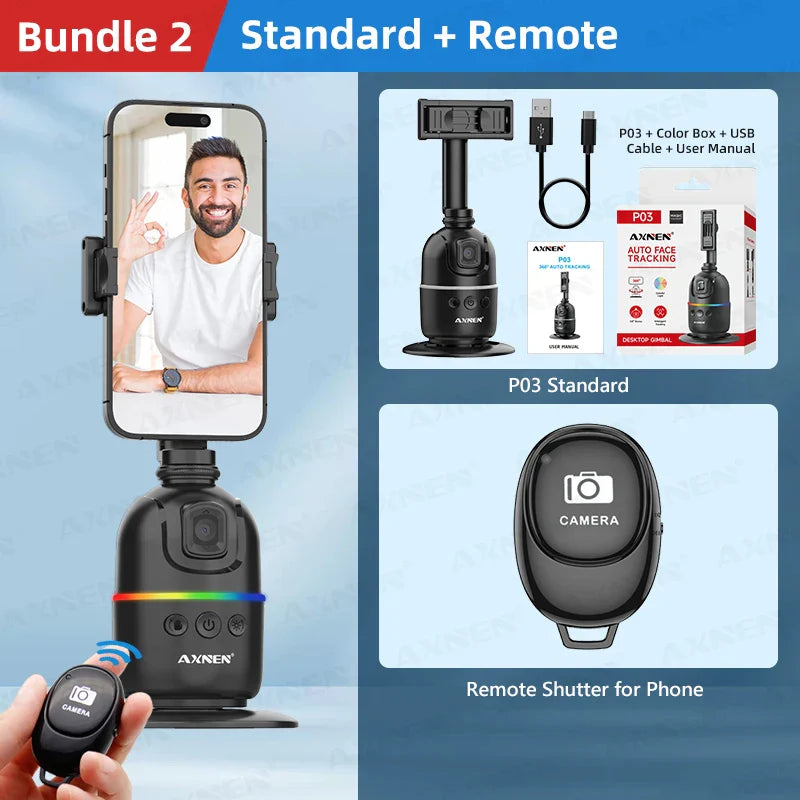 Smart AI Face Tracking Gimbal for Smartphone & Action Camera