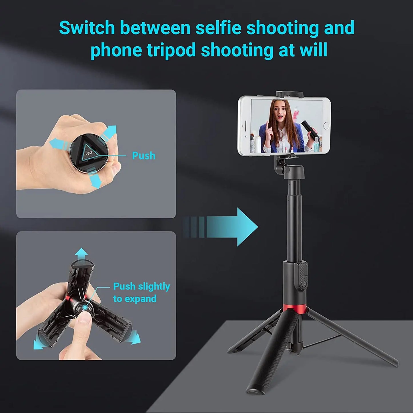 SmallRig Portable Wireless Selfie Stick Bluetooth Foldable Mini Tripod For IPhone 13 /For Huawei Remote Control Tripod 3375
